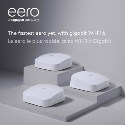  Amazon eero Pro 6 三频  Wi-Fi 6 无线网状系统1-3件套6.5折 194-519加元包邮！会员专享！