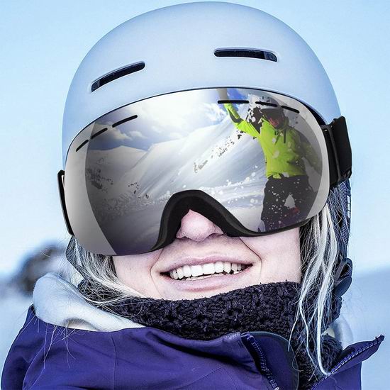  历史新低！Toptry 防紫外线 防雾 成人滑雪护目镜5.5折 25.34加元包邮！