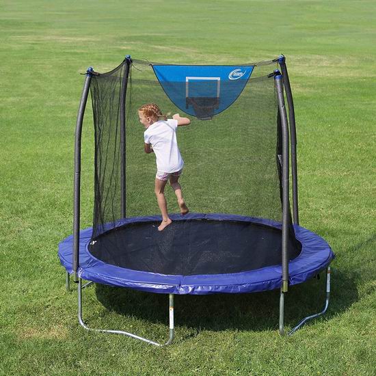  Skywalker Trampolines 8英尺 带保护罩+篮球框 封闭蹦床 184.32加元包邮！