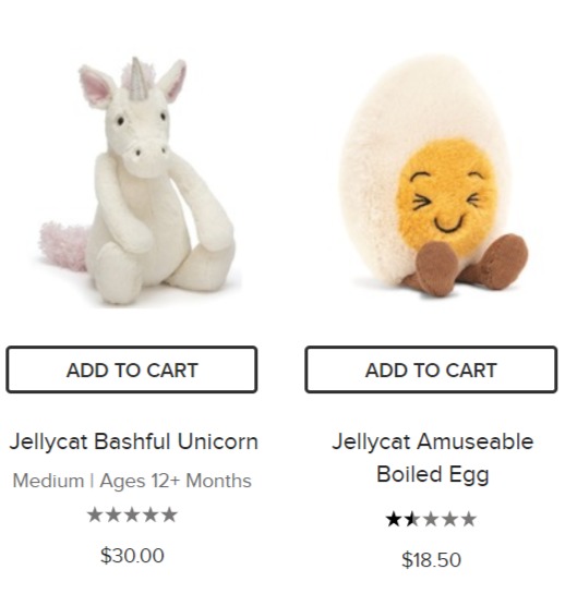 圣诞好礼！Jellycat  充满童趣 超萌毛绒玩具 满40加元立减10加元！
