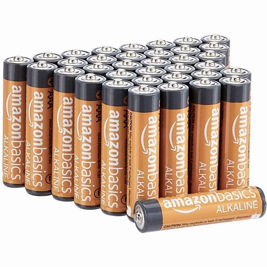  AmazonBasics AAA 高性能碱性电池36只装 16.11加元（原价 21.59加元）
