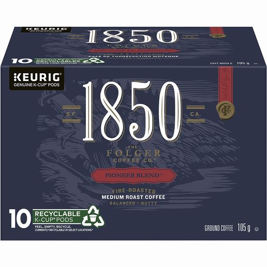  白菜价！历史新低！1850 Pioneer Blend K-Cup 咖啡胶囊（6 x 10粒）2.8折 16.43加元包邮！