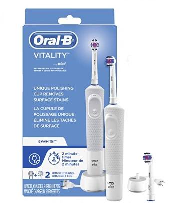  Oral-B Vitality 3D美白 可充电 电动牙刷6.7折 21.99加元！