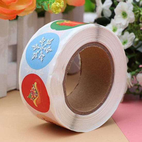  STOBOK 圣诞节圆形贴纸（500pcs） 4.99加元（原价 13.99加元）