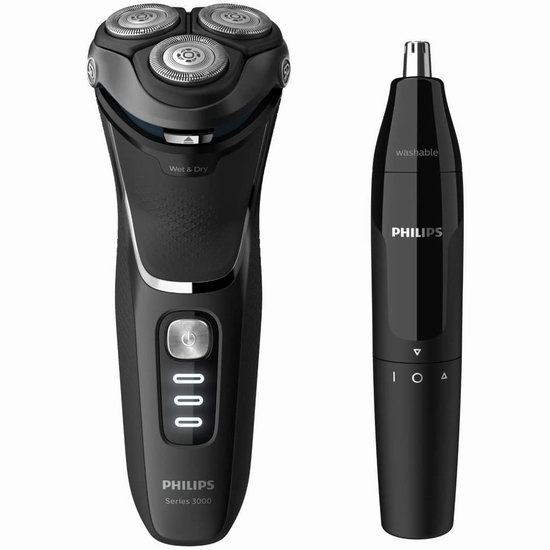  历史最低价！Philips 飞利浦 S3332AMZ 3000系列电动剃须刀+鼻毛修剪器套装6.6折 59.95加元包邮！
