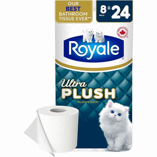  Royale Ultra Plush 加厚卫生纸8卷装 6.99加元！相当于普通24卷！