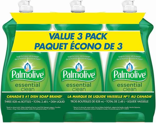  Palmolive 液体洗洁精（828毫升 x 3瓶） 7加元！每瓶2.33加元