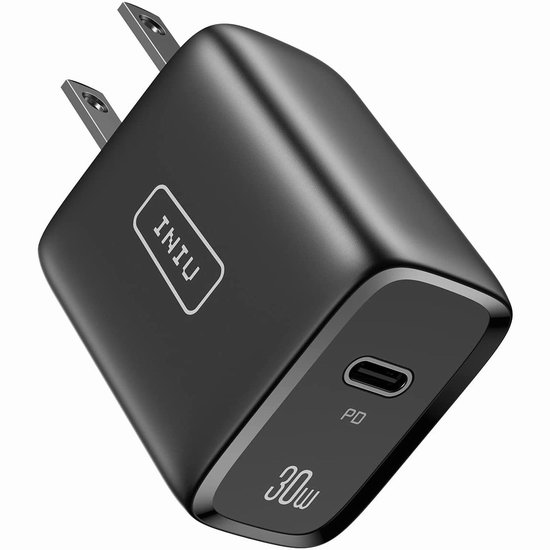  INIU 30W PD 3.0 智能快速USB C充电器3.9折 8.99加元！
