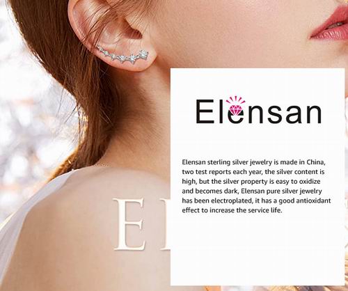  Elensan 925纯银防过敏 7星耳环 16.14加元限量特卖，原价 25.99加元