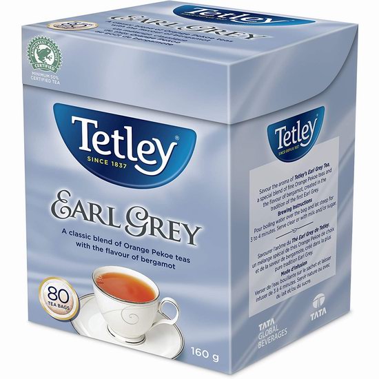  Tetley 提神消疲 伯爵红茶（80茶包）4.74加元！