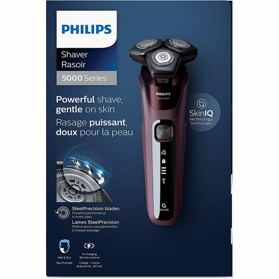  历史最低价！Philips 飞利浦 全新5系 S5581/10 干湿两用 电动剃须刀7.5折 89.95加元包邮！
