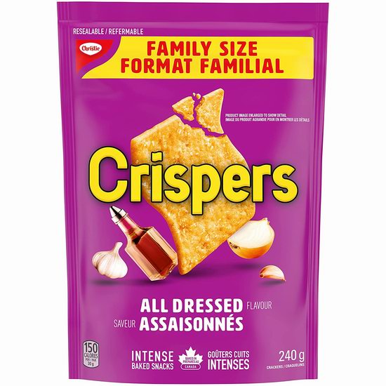  Crispers 好吃停不下 烘焙饼干家庭装（240克）2.97加元（原价 3.99加元）
