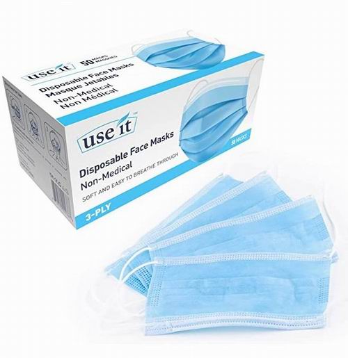  Use It 一次性3层口罩 50个装 12.95加元