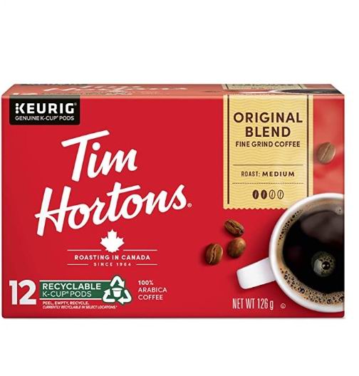  Tim Hortons 原味/Dark/Decaf  K-Cup咖啡胶囊12粒装 7.99加元（原价 9.99加元）