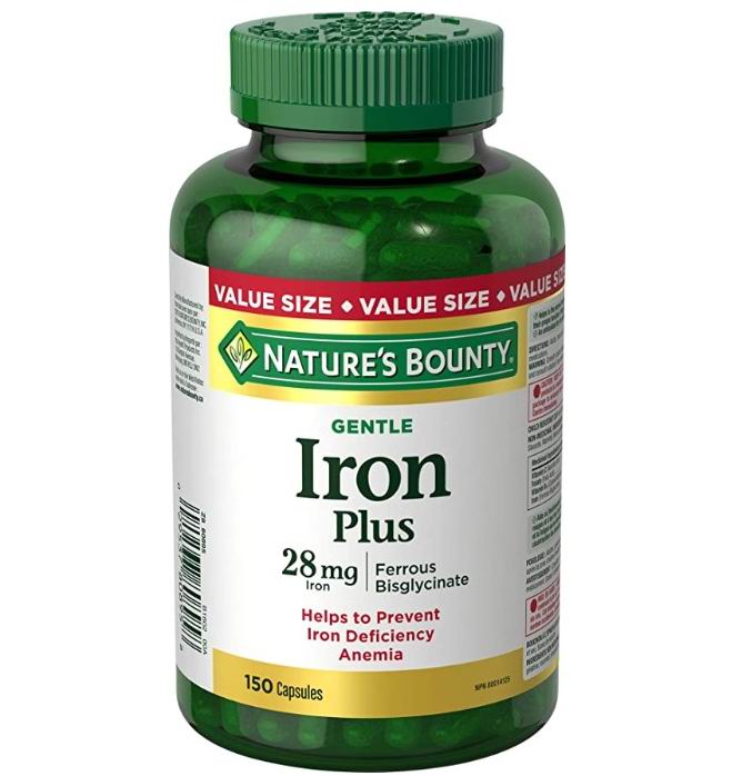  Nature's Bounty 温和铁补充剂 150粒 9.11加元（shoppers原价15.99加元），有助于预防缺铁性贫血