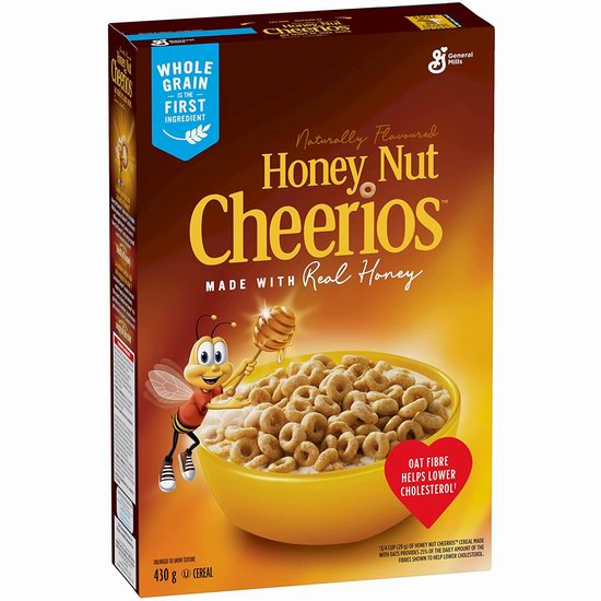  Cheerios 全天然五谷全麦 蜂蜜麦圈圈（430g）5.7折 3.16加元！