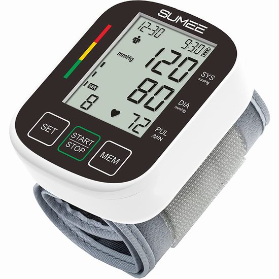  SUMEE 数字腕式电子血压计 30.59加元（原价 37.99加元）！