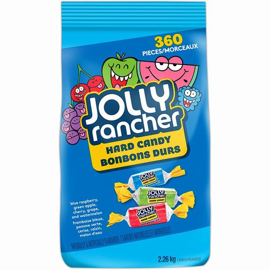  金盒头条：Jolly Rancher 什锦水果硬糖（2.26公斤/360颗）22.2加元！