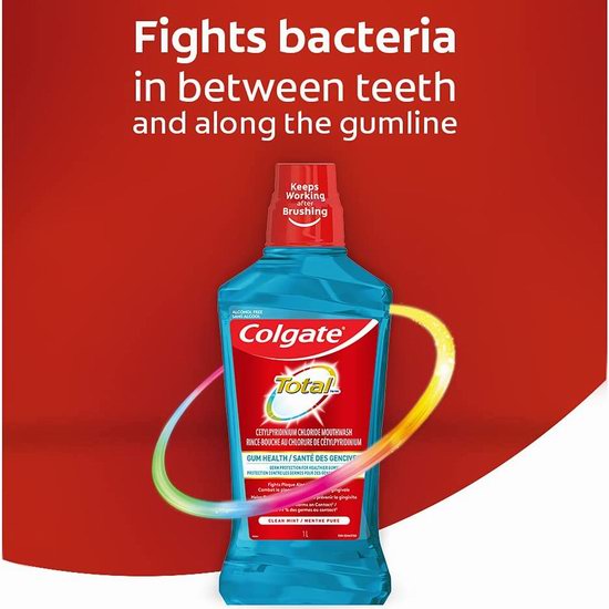  历史新低！Colgate 高露洁 Total 无酒精CPC 漱口水1升装5.1折 3.58加元！5种口味可选！