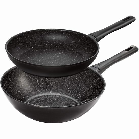  白菜价！Zwilling 双立人 Marquina 超耐用不粘底中式炒锅2件套3.1折 99.99加元包邮！