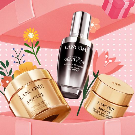  Lancome兰蔻全场最高4.1折+满送6件套大礼包！抢菁纯面霜、小黑瓶、粉水、百肽霜、3管精华！