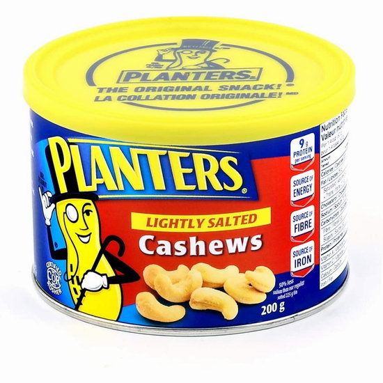  Planters 淡盐腰果（200克）7.5折 5.22加元！