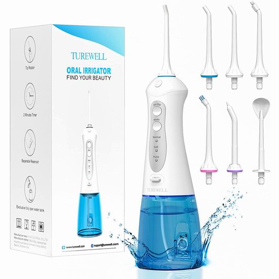  金盒头条：TUREWELL 家用电动冲牙器/水牙线6.4折 38.39加元包邮！2色可选！