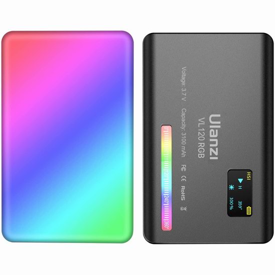 金盒头条：历史新低！ULANZI VL120 360° RGB LED全彩 便携式相机灯/视频灯 39.16加元包邮！