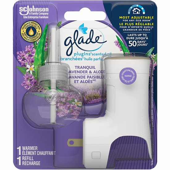  Glade Plugins 芦荟薰衣草香味 空气清新 插电式香薰机5.9折 4.97加元！多款可选！