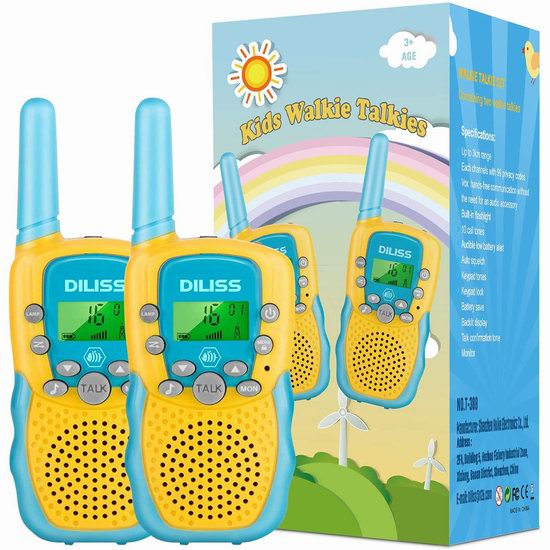  DILISS 3英里 儿童远距离无线手台对讲机2件套5.2折 20.89加元包邮！