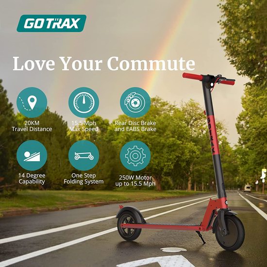 历史新低！GOTRAX GXL V2 36V 可折叠 通勤电动滑板车5.1折 299.99加元包邮！黑红2色可选！
