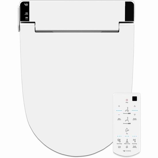  VOVO VB-6000SE 温水冲洗 暖风烘干 遥控版 韩国智能马桶盖7.4折 380加元包邮！长圆两款可选！