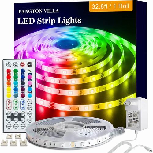  PANGTON VILLA 32.8 英尺 RGB 5050 Led 炫酷背景灯条 15.99加元（原价 24.99加元）