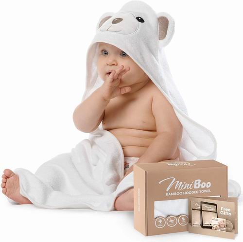  MINIBOO优质有机竹纤维 婴儿连帽浴巾 29.95加元（原价 38.99加元）