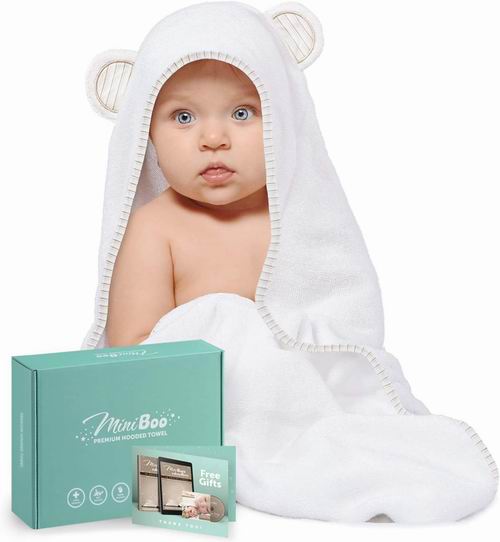  MINIBOO 有机竹子婴儿连帽浴巾 22.6加元（原价 28.95加元）