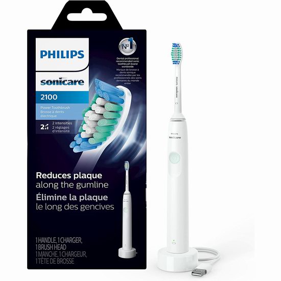 历史最低价！Philips 飞利浦 Sonicare 2100 HX3661/04 声波电动牙刷5.5折 24.95加元！