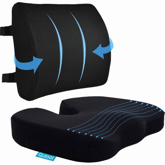  Coccyx 超舒适 记忆海绵座垫+腰枕套装6折 31.44加元！缓解坐骨神经痛和腰部疼痛！