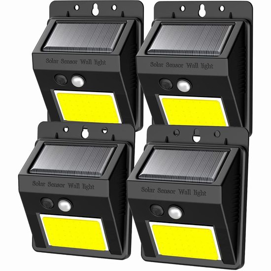  历史新低！Rodee 48 COB LED 超亮 太阳能防水运动感应灯4件套3.9折 26.79加元包邮！