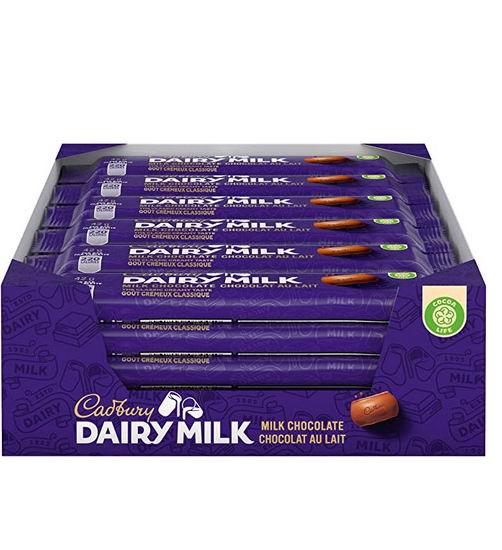  Cadbury 牛奶巧克力棒24包 20.49加元（原价 25.99加元），每包仅0.85加元