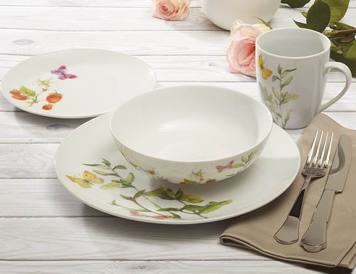  Safdie & Co. 植物蝴蝶印花餐具16件 29.88加元，walmart同款原价39.97加元