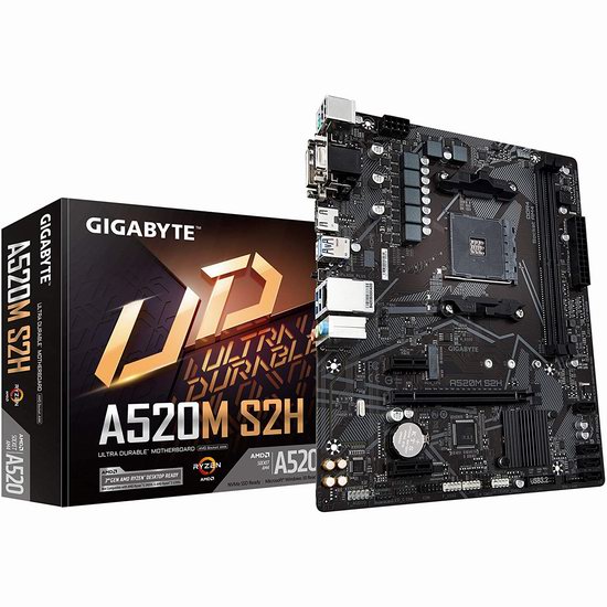  历史新低！Gigabyte A520M S2H 技嘉电脑主板4.5折 49.99加元包邮！