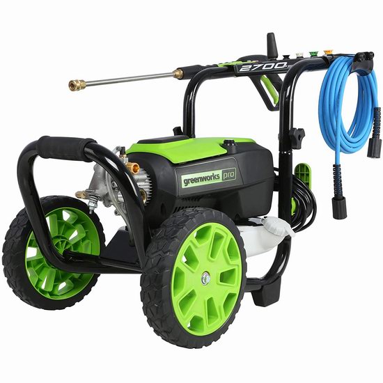  Greenworks Pro 2700 PSI 超强冲力 电动高压水枪/清洗机7.4折 295.79加元（costco售价 389.99加元）+包邮！