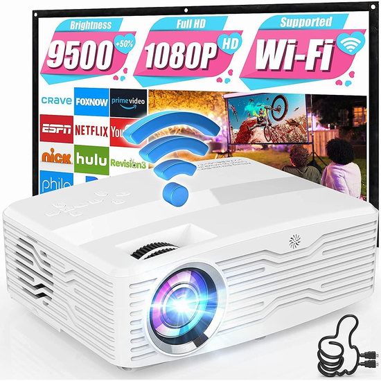  历史新低！QQK 原生1080P 9500流明 5G WiFi 家庭影院投影仪3.8折 99.99加元包邮！