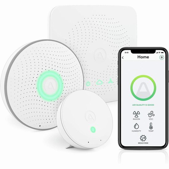  Airthings Wave 第二代智能氡气检测仪+VOC空气检测仪+Hub套装8折 339.99加元包邮！