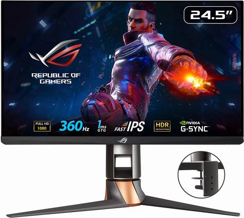  史低价！ASUS ROG Swift 360Hz PG259QNR 24.5英寸电竞显示器 799.99加元（原价 941.57加元）