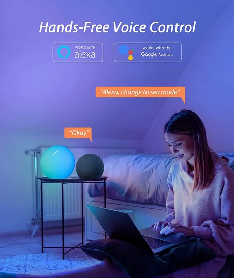 白菜价！历史新低！Dreamegg 智能RGB变色 语音控制 LED台灯/床头灯/氛围灯2.8折 19.99加元包邮！