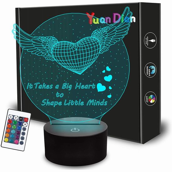  白菜价！历史新低！YuanDian 3D创意 亚克力LED夜灯 9.99加元清仓！13款可选！
