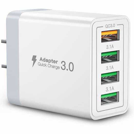  白菜价！历史新低！Aioneus 40W QC 3.0 4口 智能快速USB充电器 7.99加元清仓！