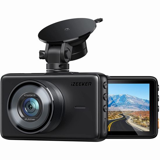  iZEEKER 1080P全高清 超大广角 超级夜视 行车记录仪6.6折 39.99加元包邮！