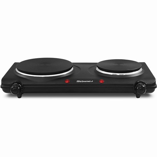  Elite Gourmet 1500瓦 双炉头 便携式电炉7.6折 34.64加元！